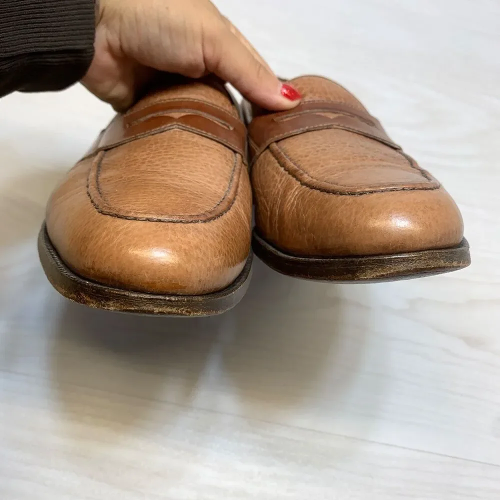 Gravati Penny Loafer Mens Sz 8.5 Brown Leather Dress Shoes Handmade Italy Formal